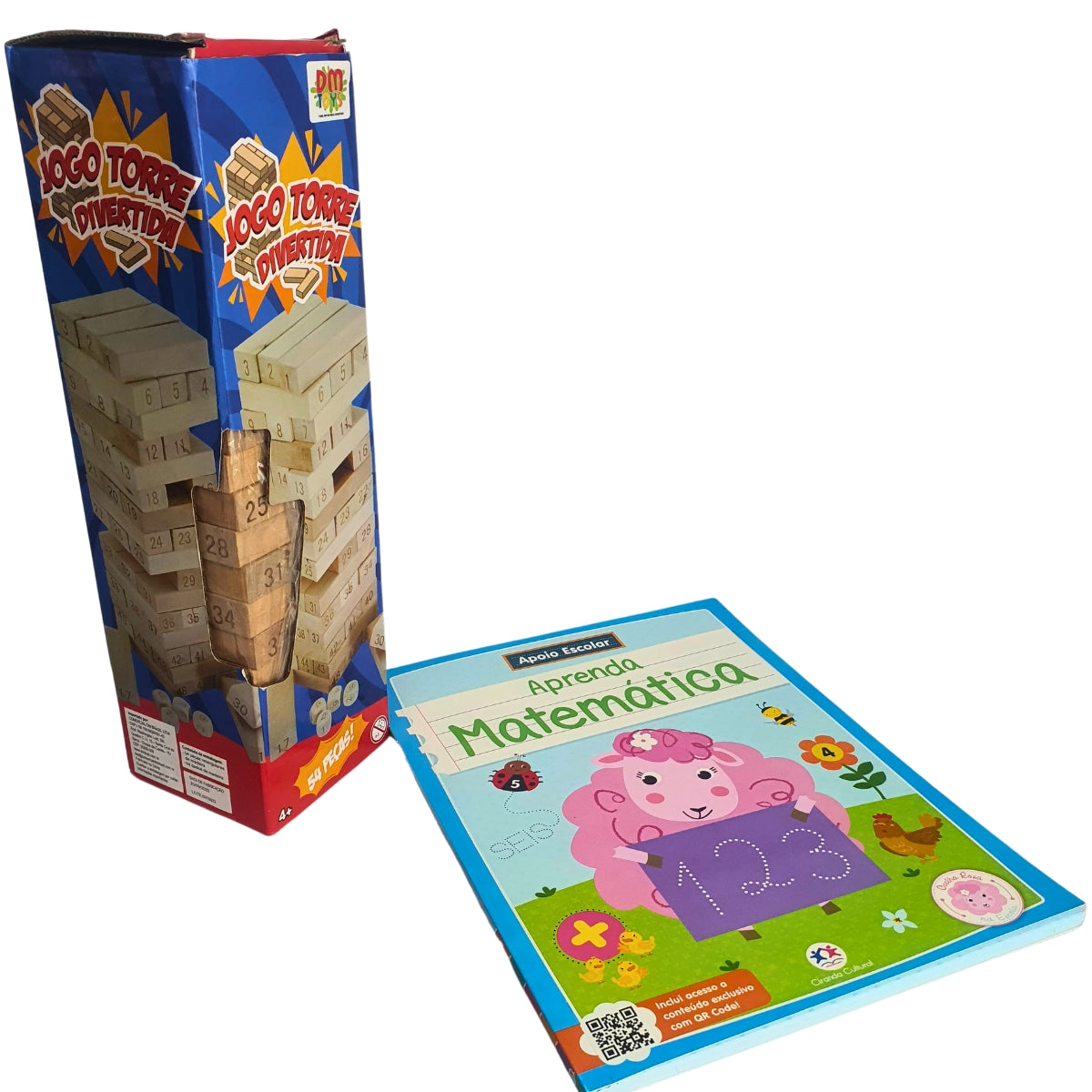 Kit Jogo Torre Divertida + Livro Aprenda Matemática Kit Jogo Torre Divertida + Livro Aprenda Matemática